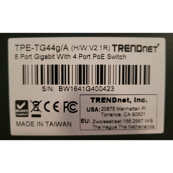 TRENDnet TPE-TG82G 8-Port Gigabit PoE+ Switch - Picture 4 of 4